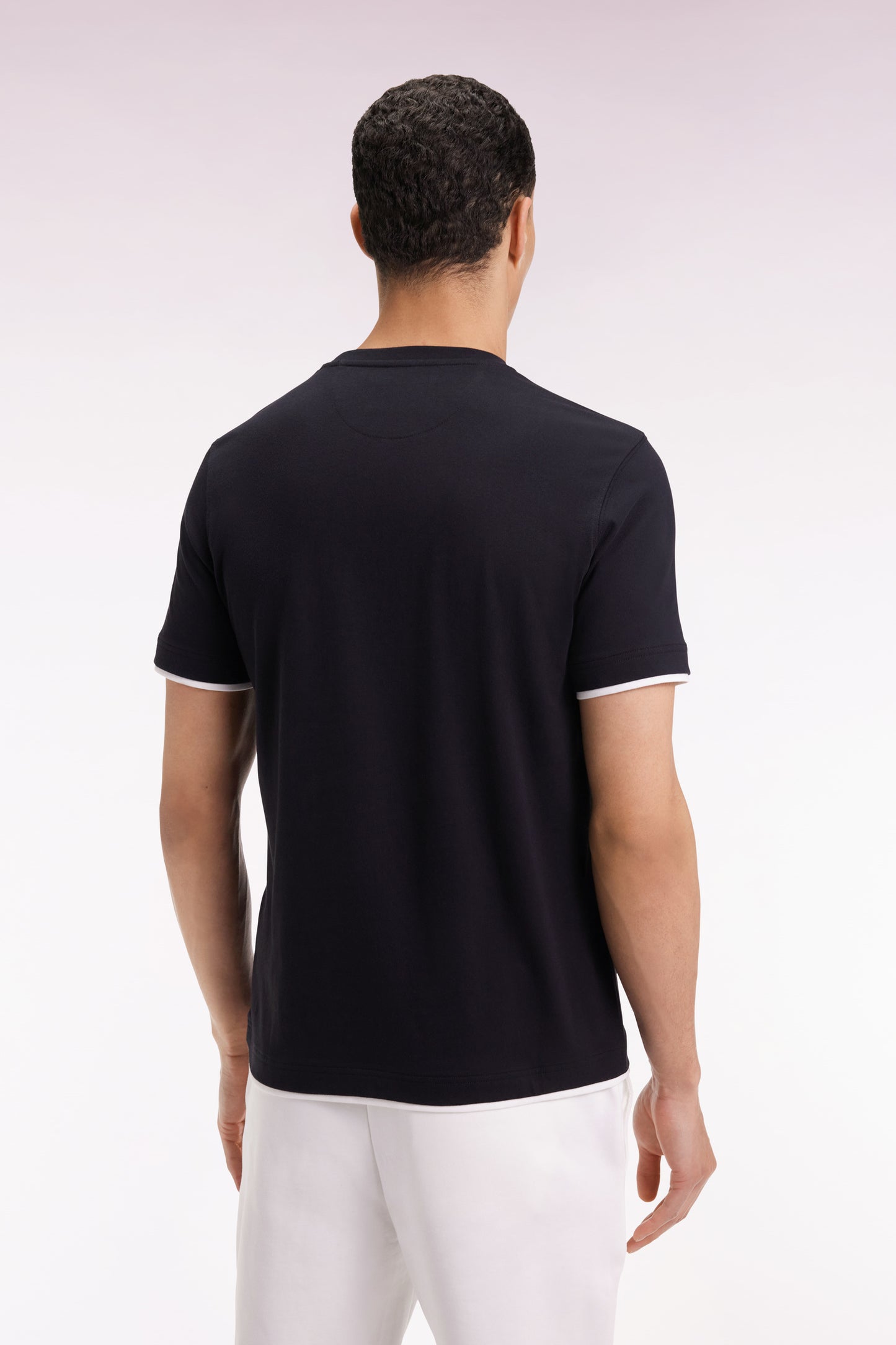 T-shirt à manches courtes broderie Eden Park en coton noir
