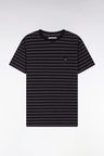 T-shirt à manches courtes en jersey de coton rayé marine