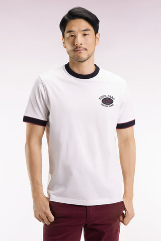 T-shirt à manches courtes en coton blanc Eden Park French Flair