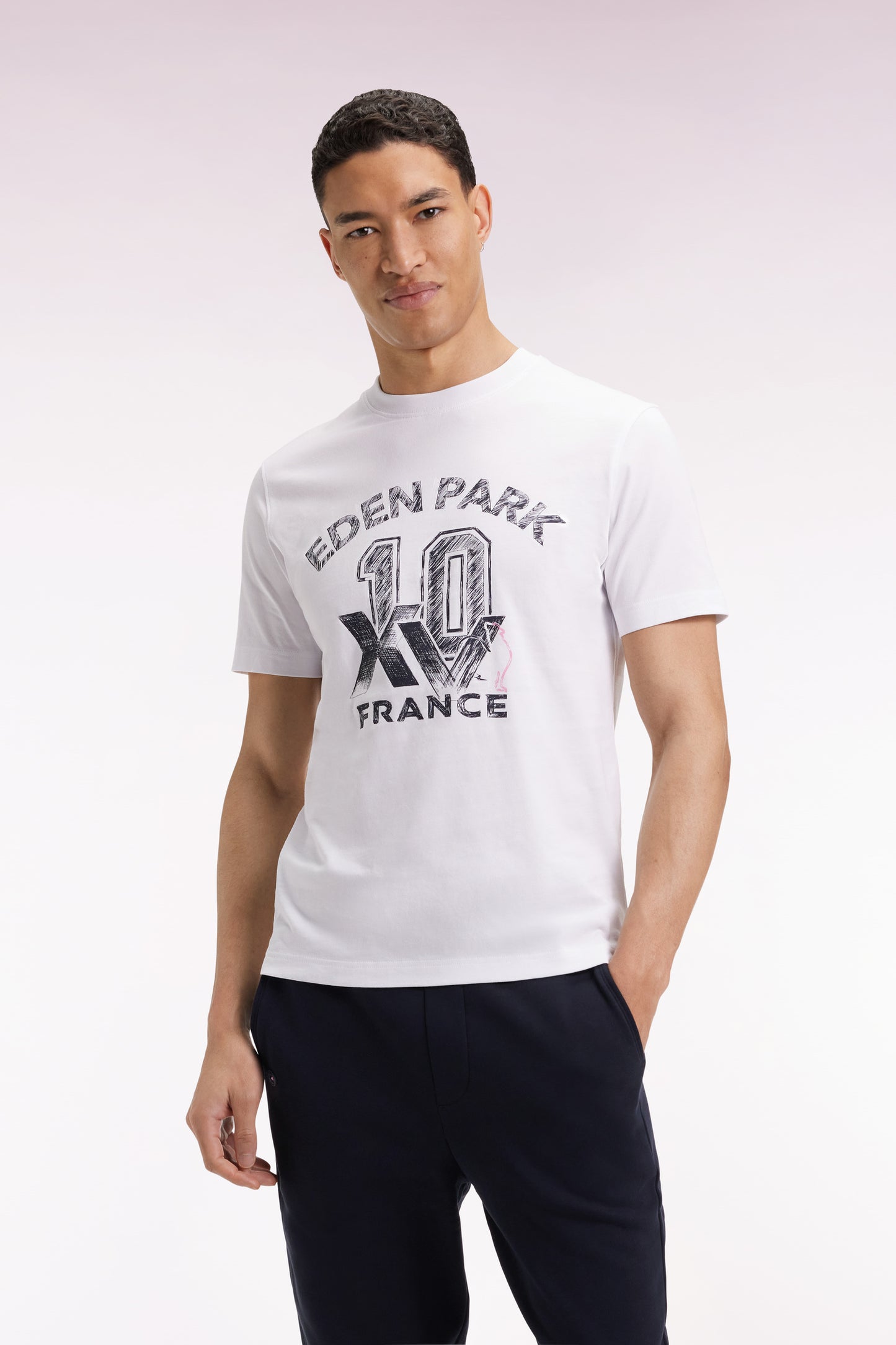 XV de France short-sleeved white T-shirt