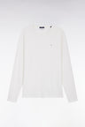 Long-sleeved T-shirt in ecru slub cotton