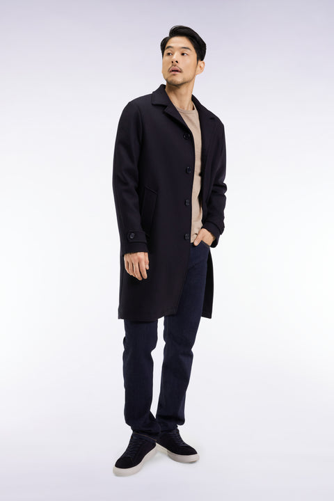 Manteau en laine mélangée marine - Image 3