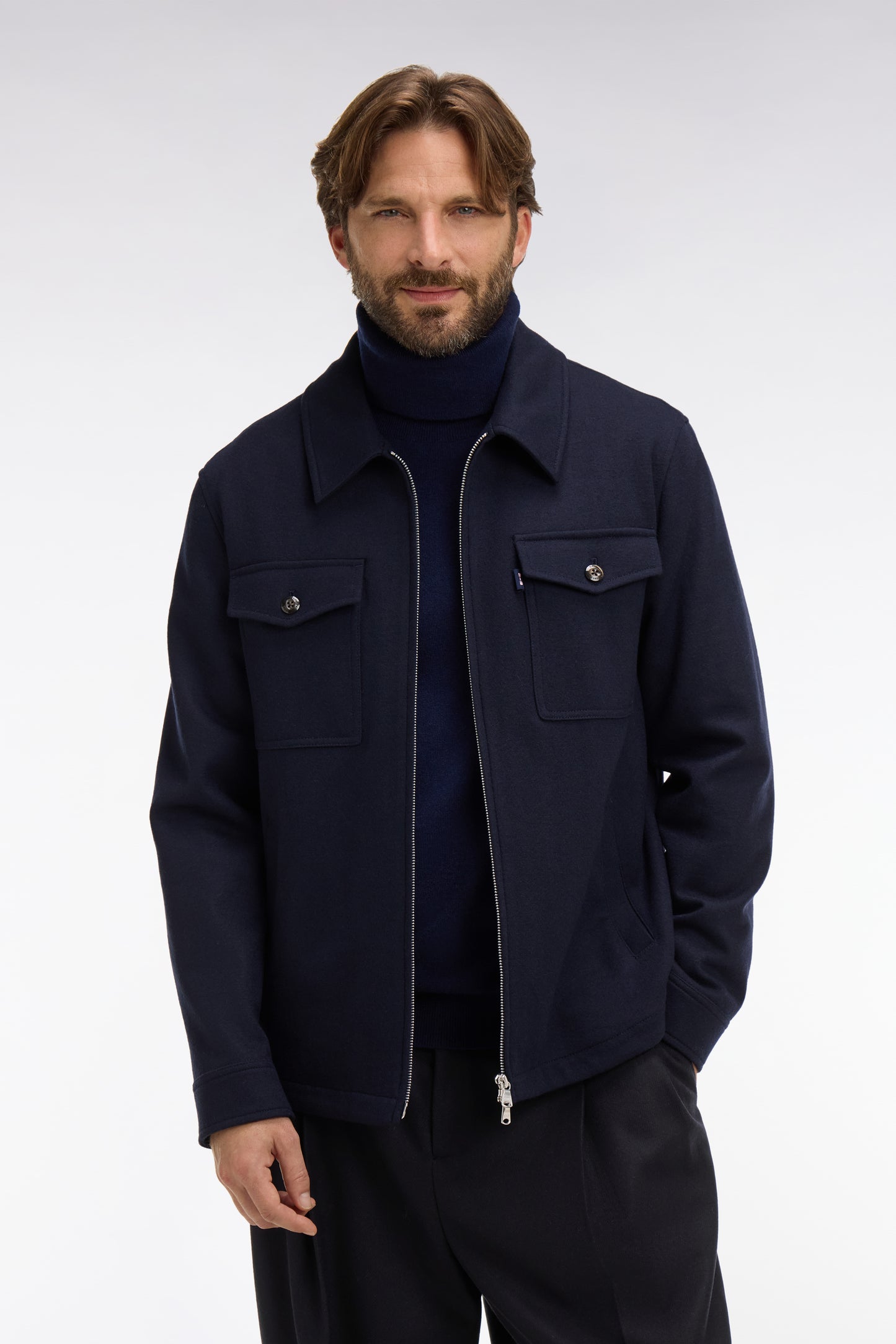 Surchemise en laine et coton