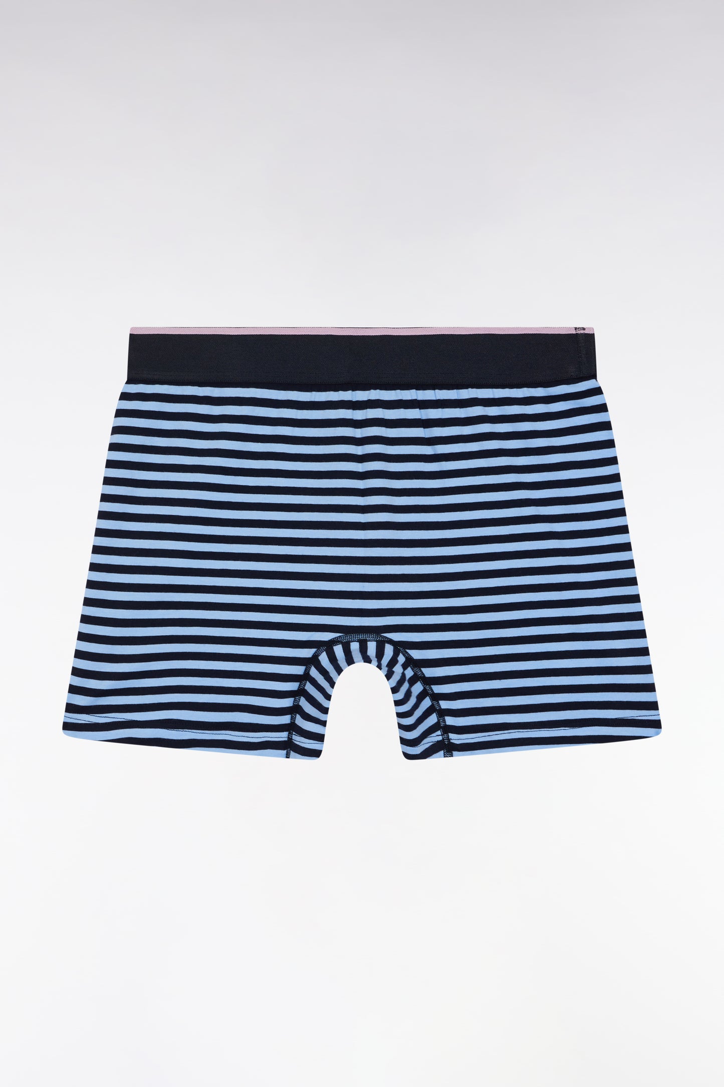 Navy striped cotton jersey boxer shorts