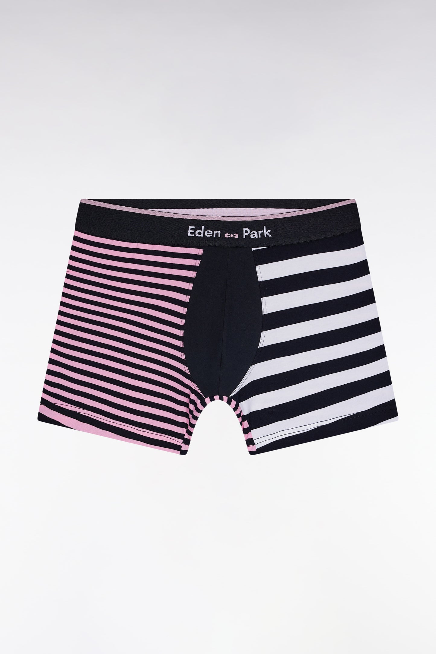 Navy striped cotton jersey boxer shorts