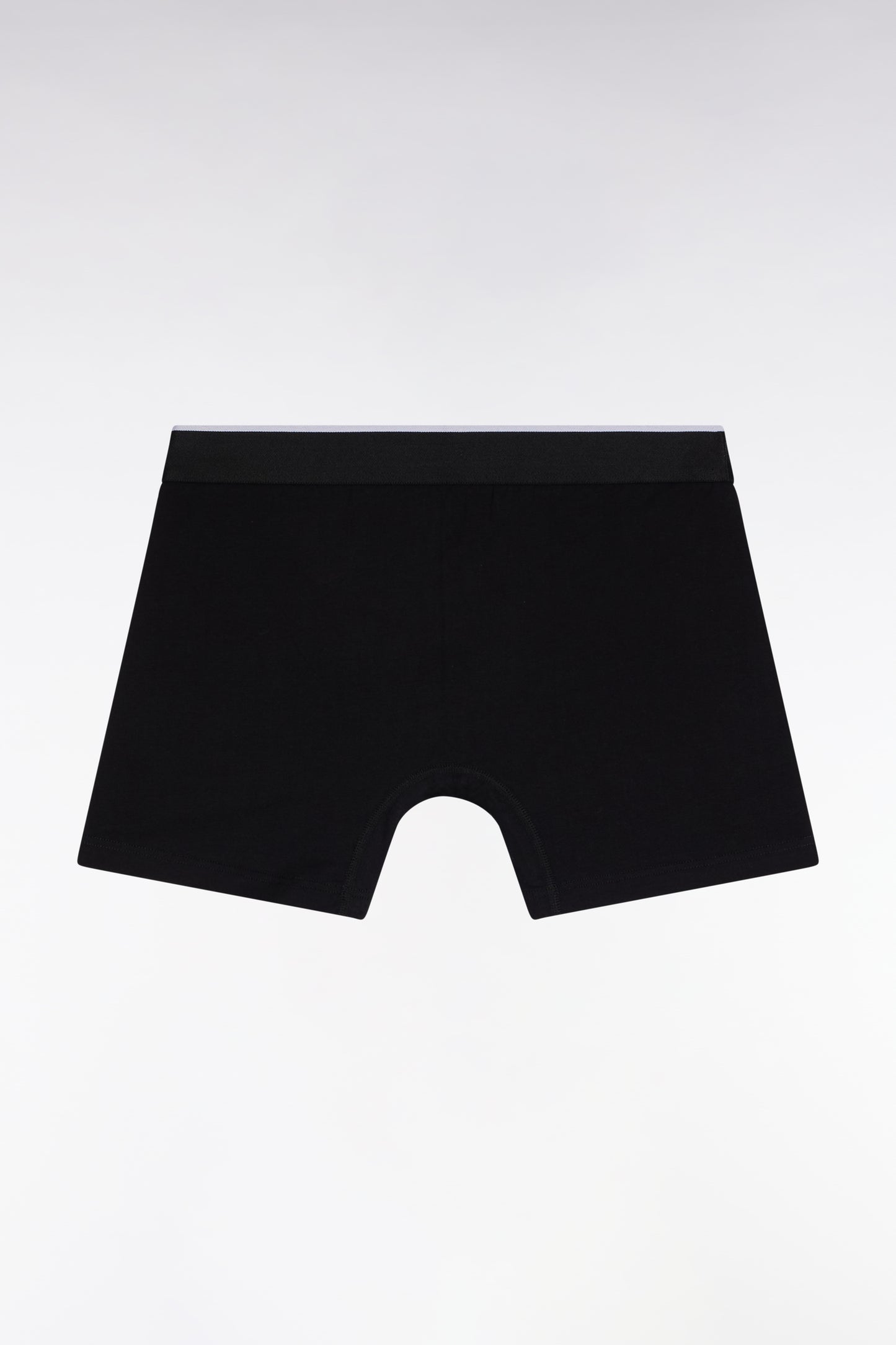 Black cotton jersey boxer shorts with contrasting stripes