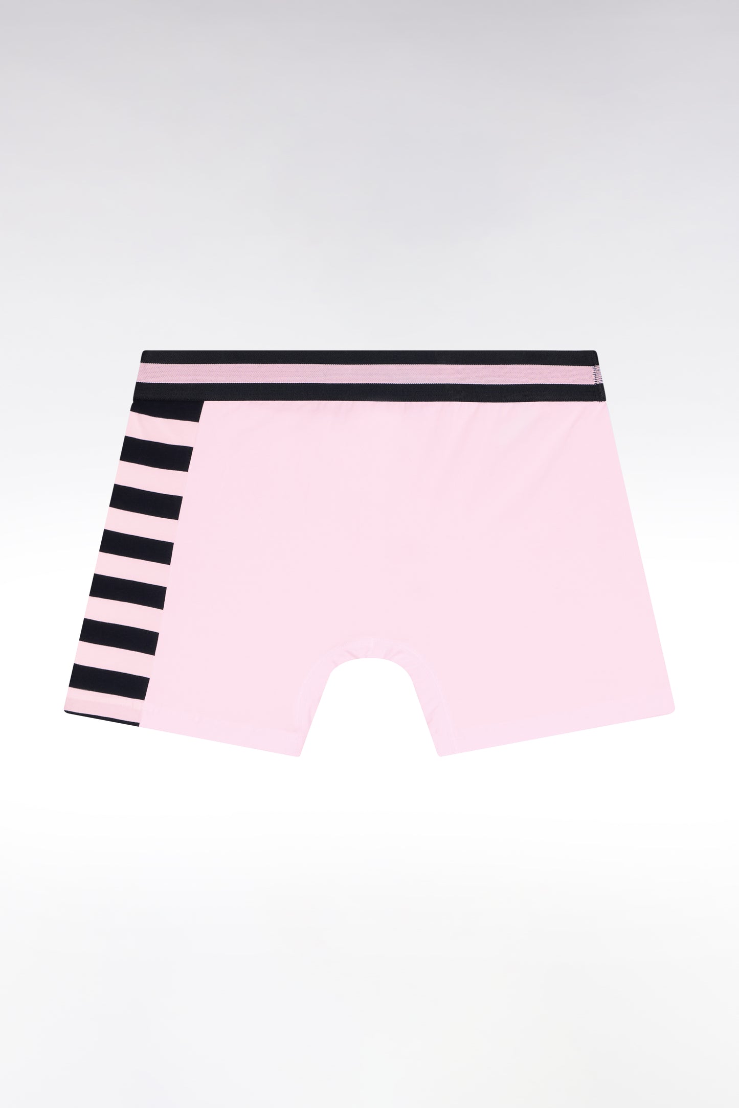 Pink cotton jersey boxer shorts with striped detail