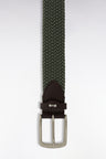 Khaki elastic braided belt