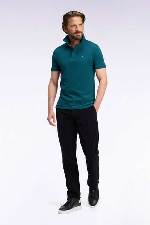 Pantalon chino sans plis en velours côtelé noir coupe regular - Image 1
