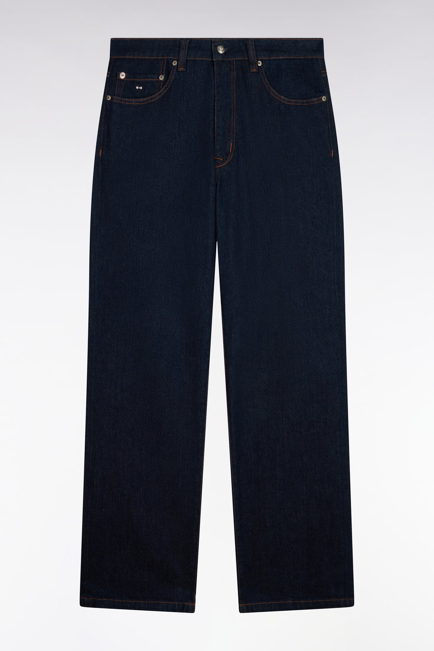 Jean en denim brut bleu coupe regular