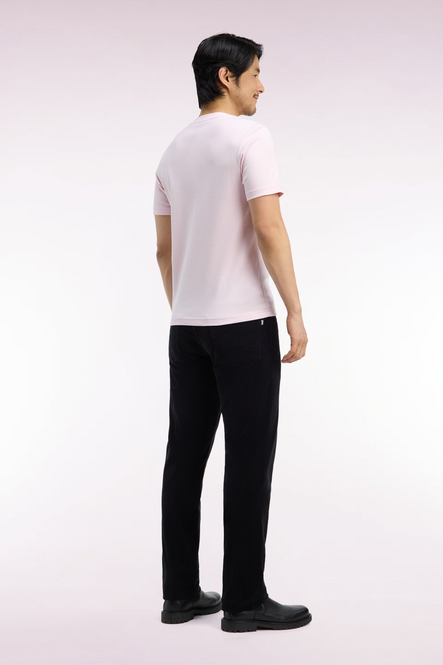 Pantalon 5 poches en velours côtelé noir coupe regular
