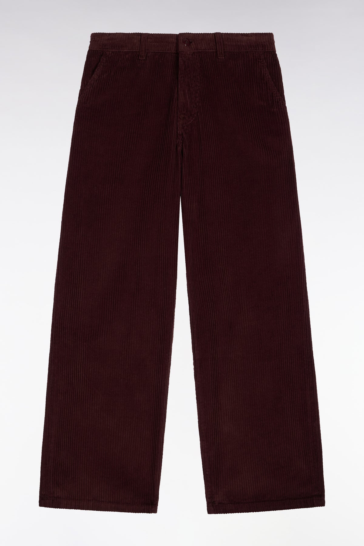 Pantalon en velours côtelé marron coupe droite