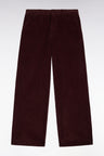 Brown straight-cut corduroy pants