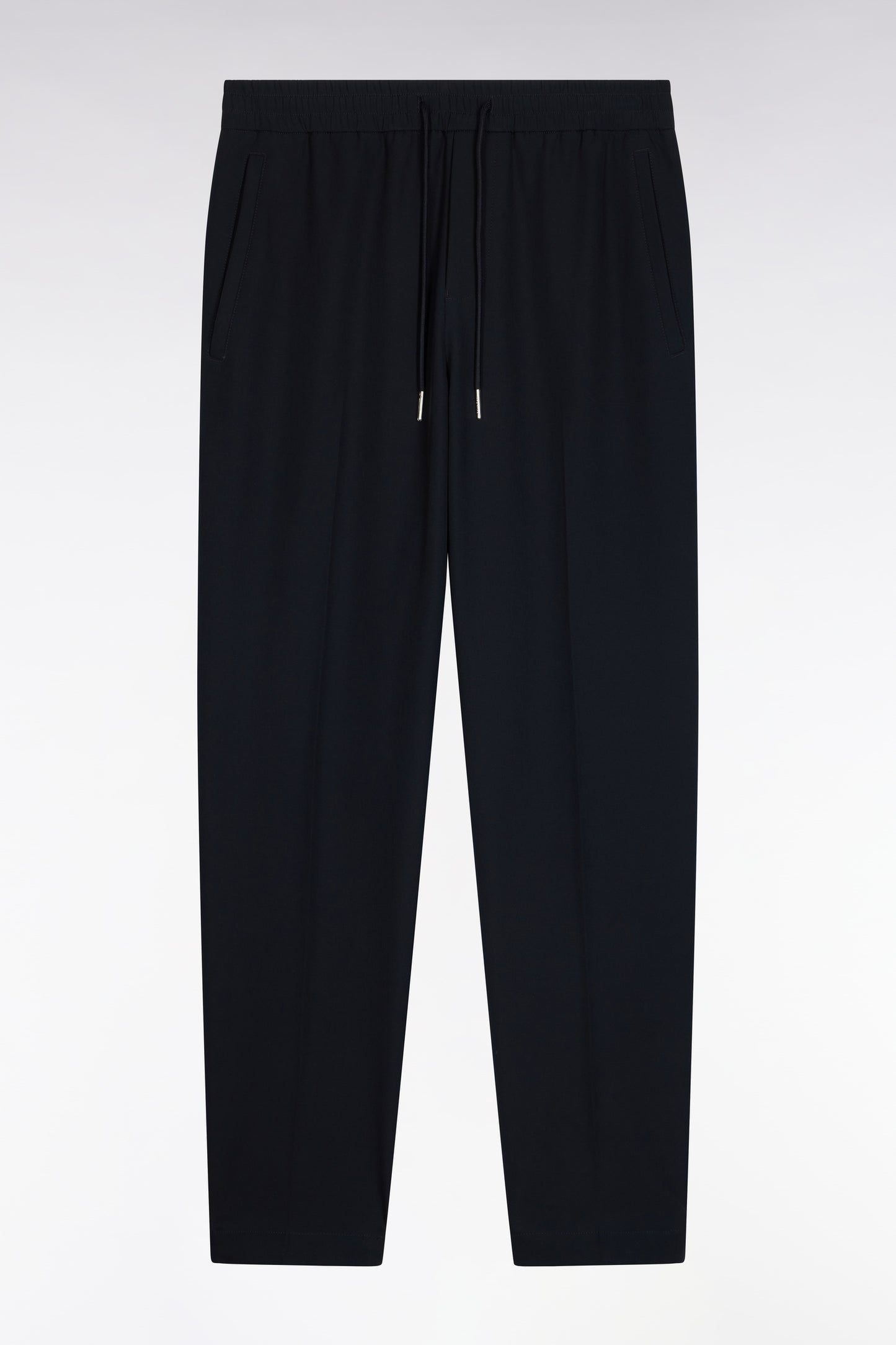 Pantalon à taille élastiquée en nylon stretch technique marine coupe Modern