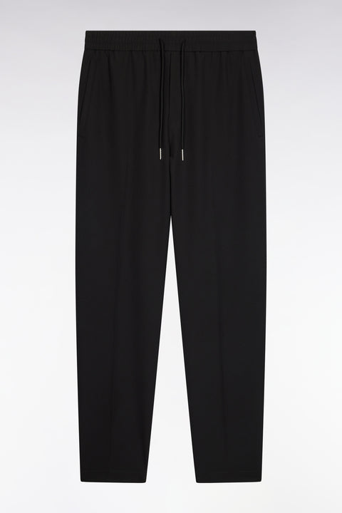 Trousers with elasticated waist in black technical stretch nylon Modern fit - Image 2