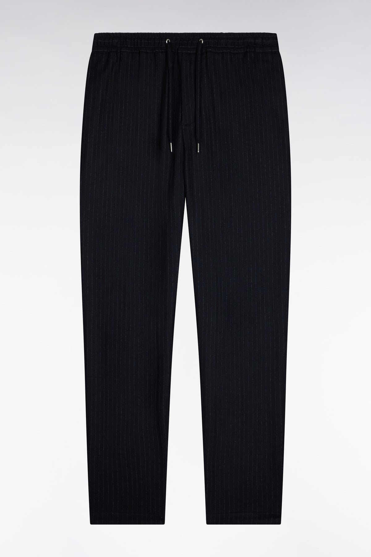 Navy striped flannel-style elasticated waist pants