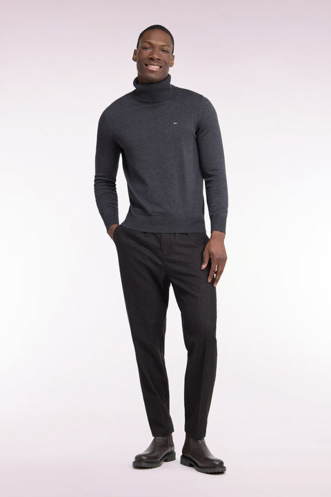 Brown striped flannel-style elasticated waist pants - Image 3