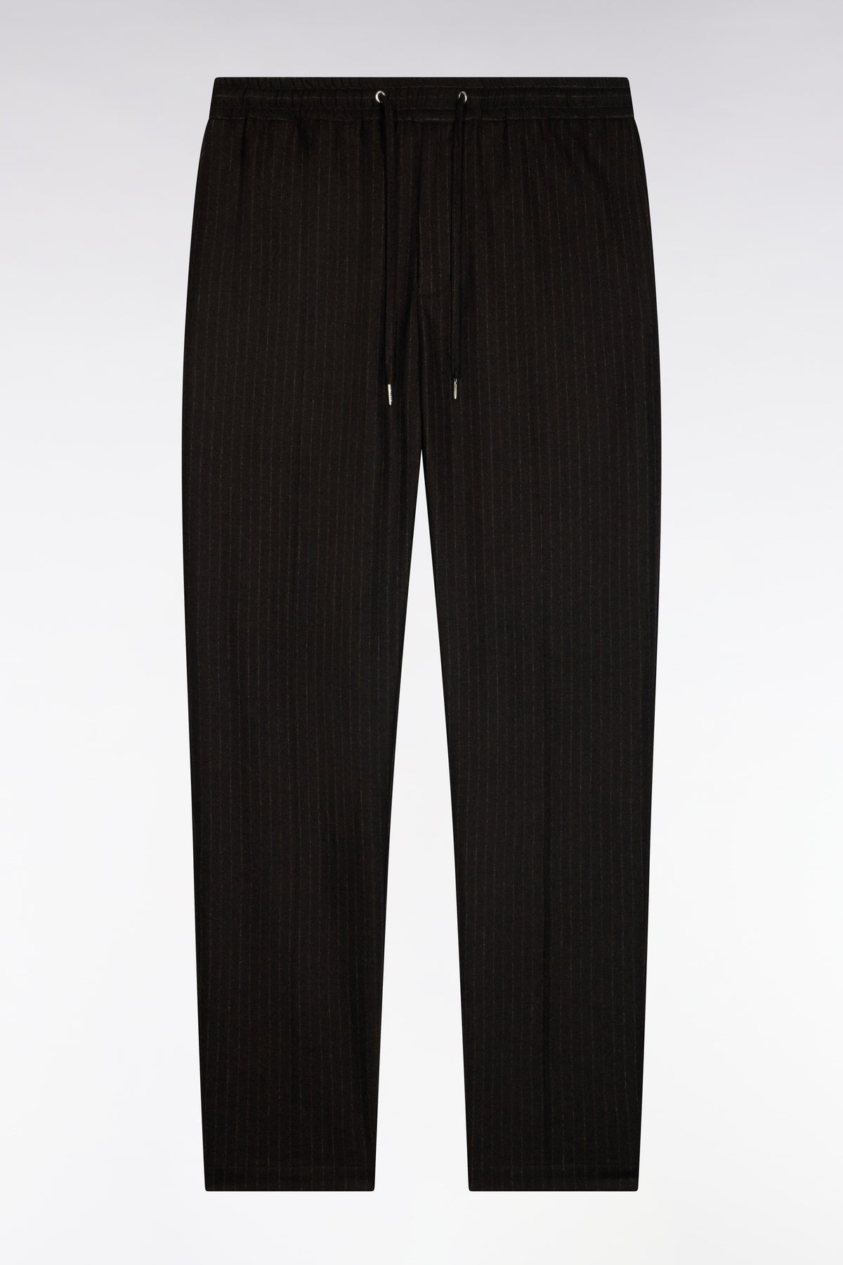 Brown striped flannel-style elasticated waist pants