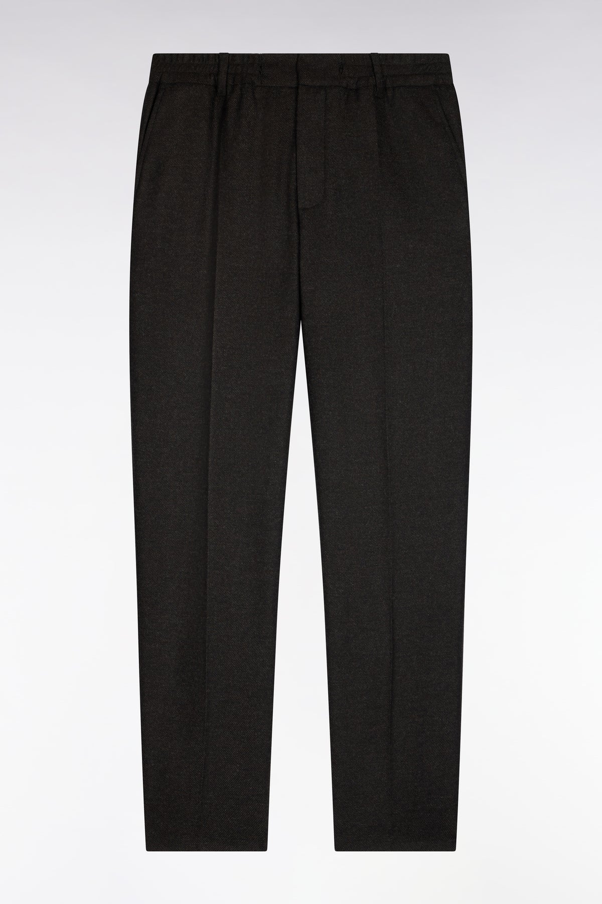 Modern fit brown lightweight felt elasticated waist pants