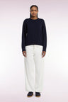 Straight cut ecru corduroy pants