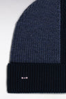 Blue tricolor ribbed wool hat