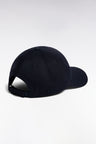 Navy cotton twill cap with crest embroidery