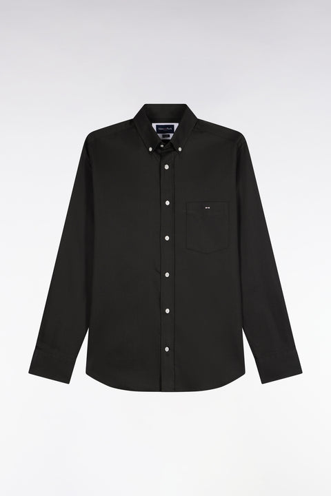 Straight-cut khaki cotton piqué shirt - Image 2