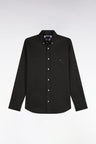 Straight-cut khaki cotton piqué shirt