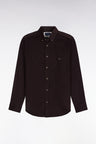 Brown straight-cut ribbed cotton shirt