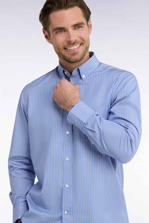 Straight cut sky striped cotton shirt - Image 1