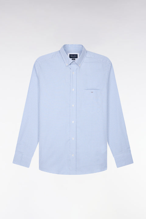 Straight cut gray gingham check cotton shirt - Image 2