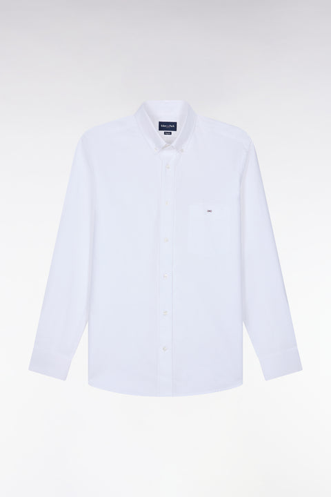 Plain white cotton straight cut shirt - Image 2