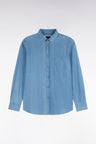 Straight cut sky denim shirt