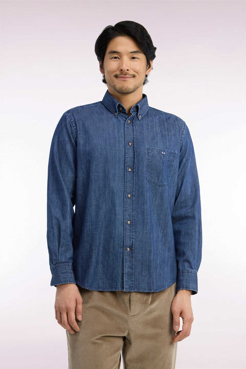 Chemise en coton denim brut coupe droite - Image 3