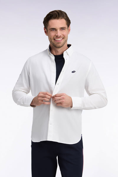 XV de France shirt in white cotton, straight cut back patch