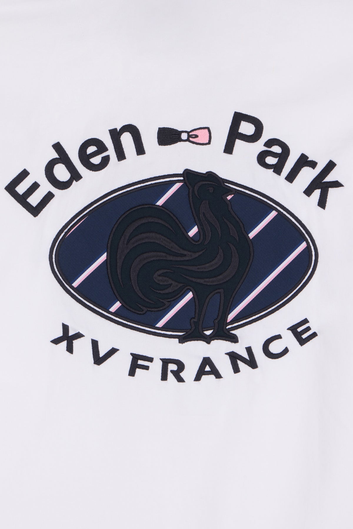 XV de France shirt in white cotton, straight cut back patch