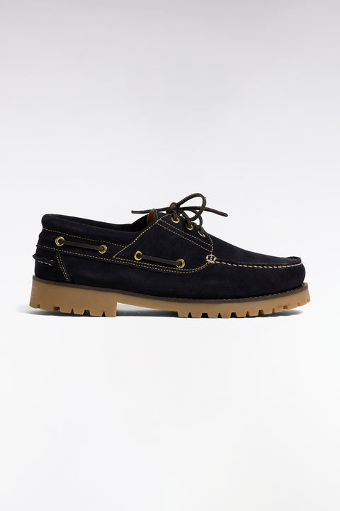 Chaussures bateau en cuir suédé marine - Image 1