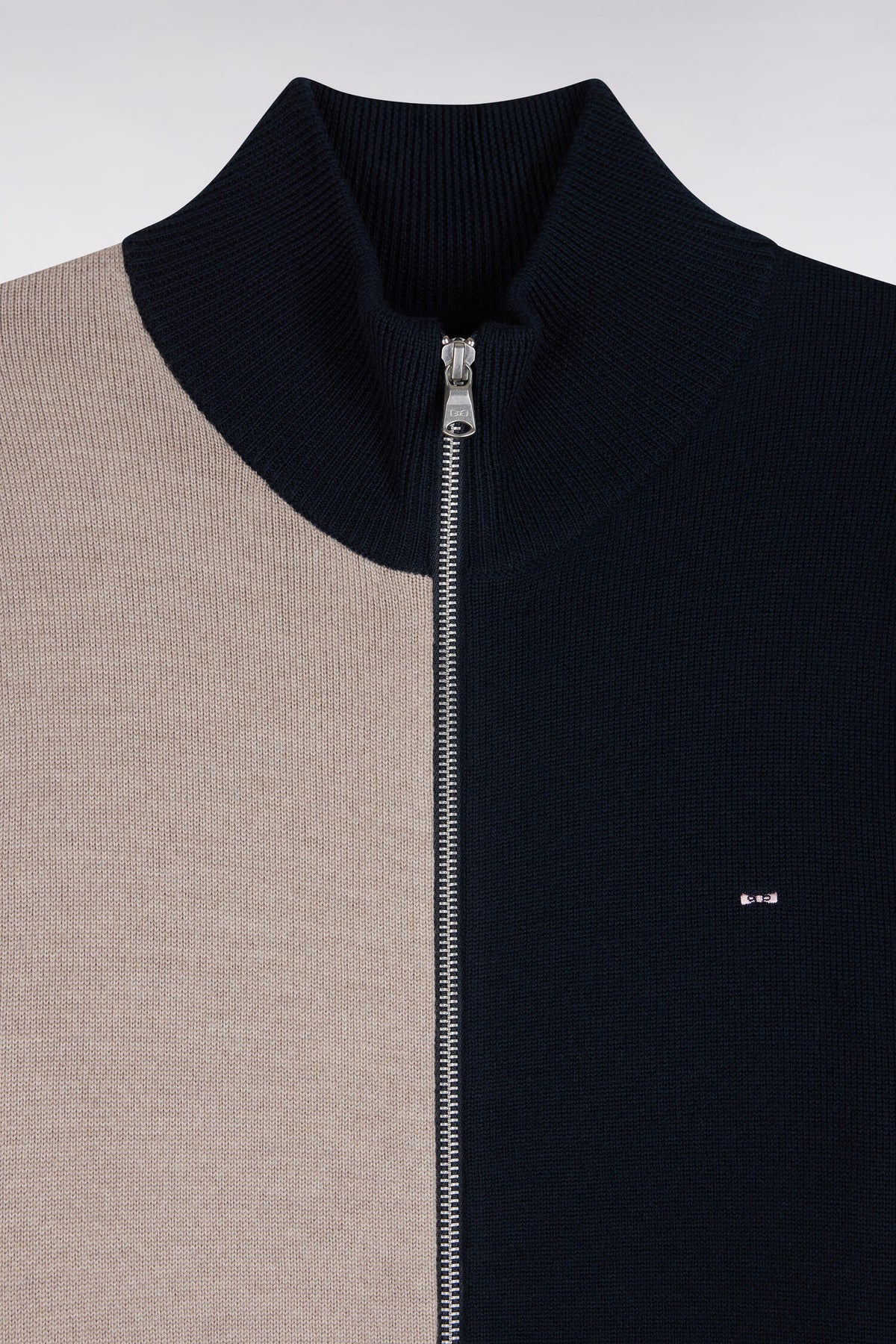Straight-fit cutout merino wool zipped cardigan