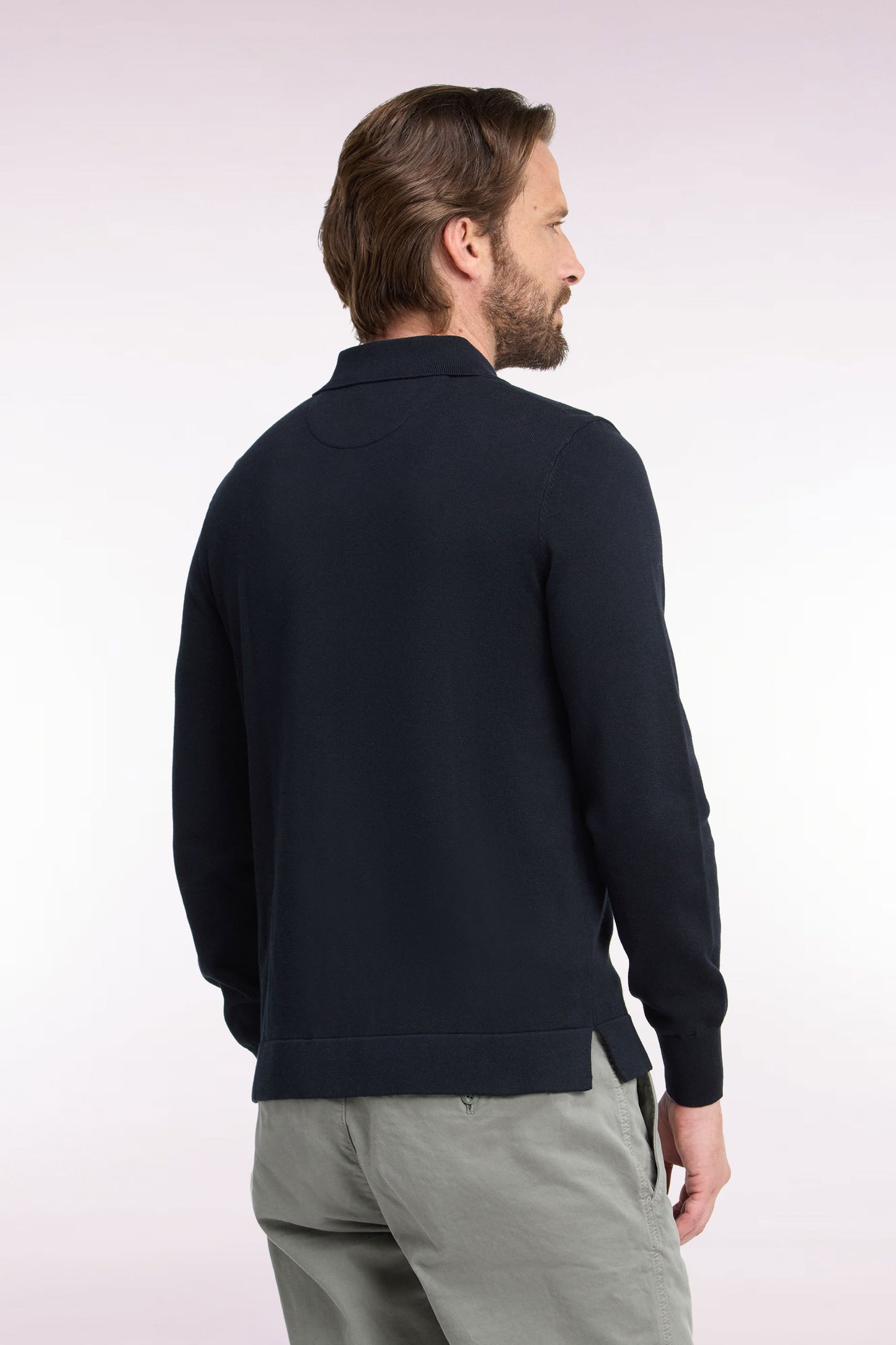 Cardigan zippé en coton et viscose noir coupe droite