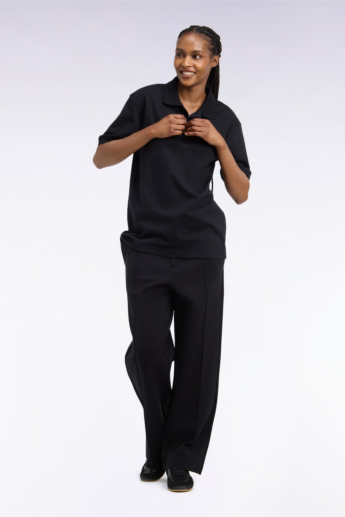Loose fit black unisex jogging pants