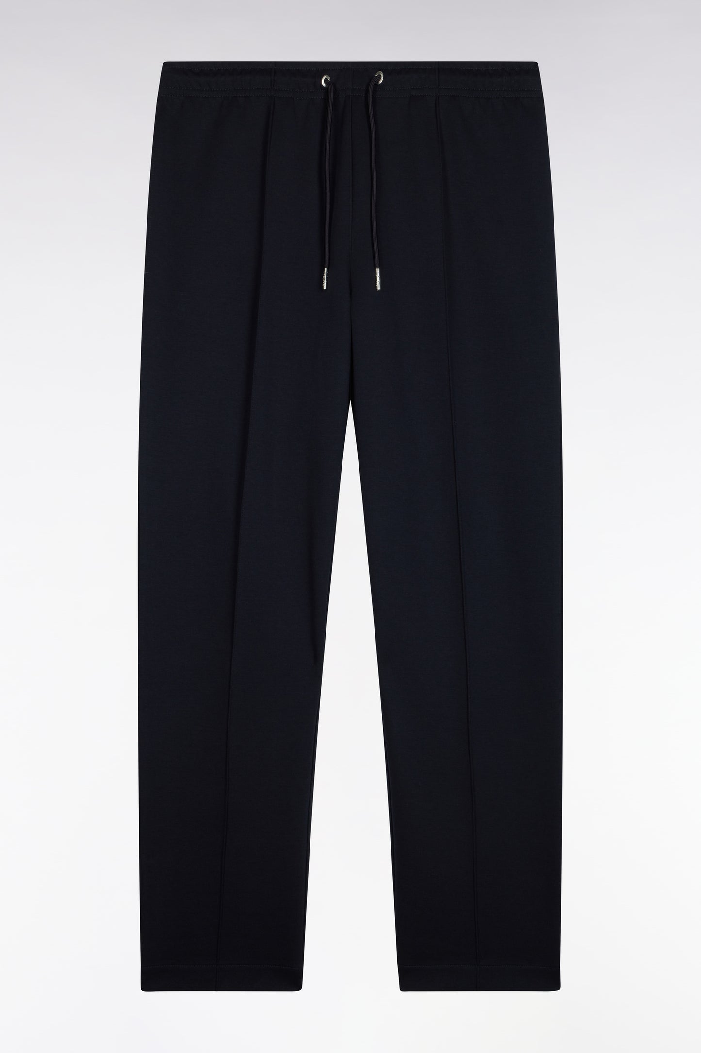 Jogging en interlock de coton stretch marine coupe droite