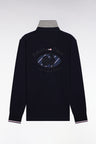 Long-sleeved jersey in navy and white cotton jersey XV de France