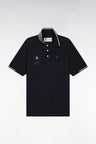 Navy short-sleeved polo shirt XV de France straight cut