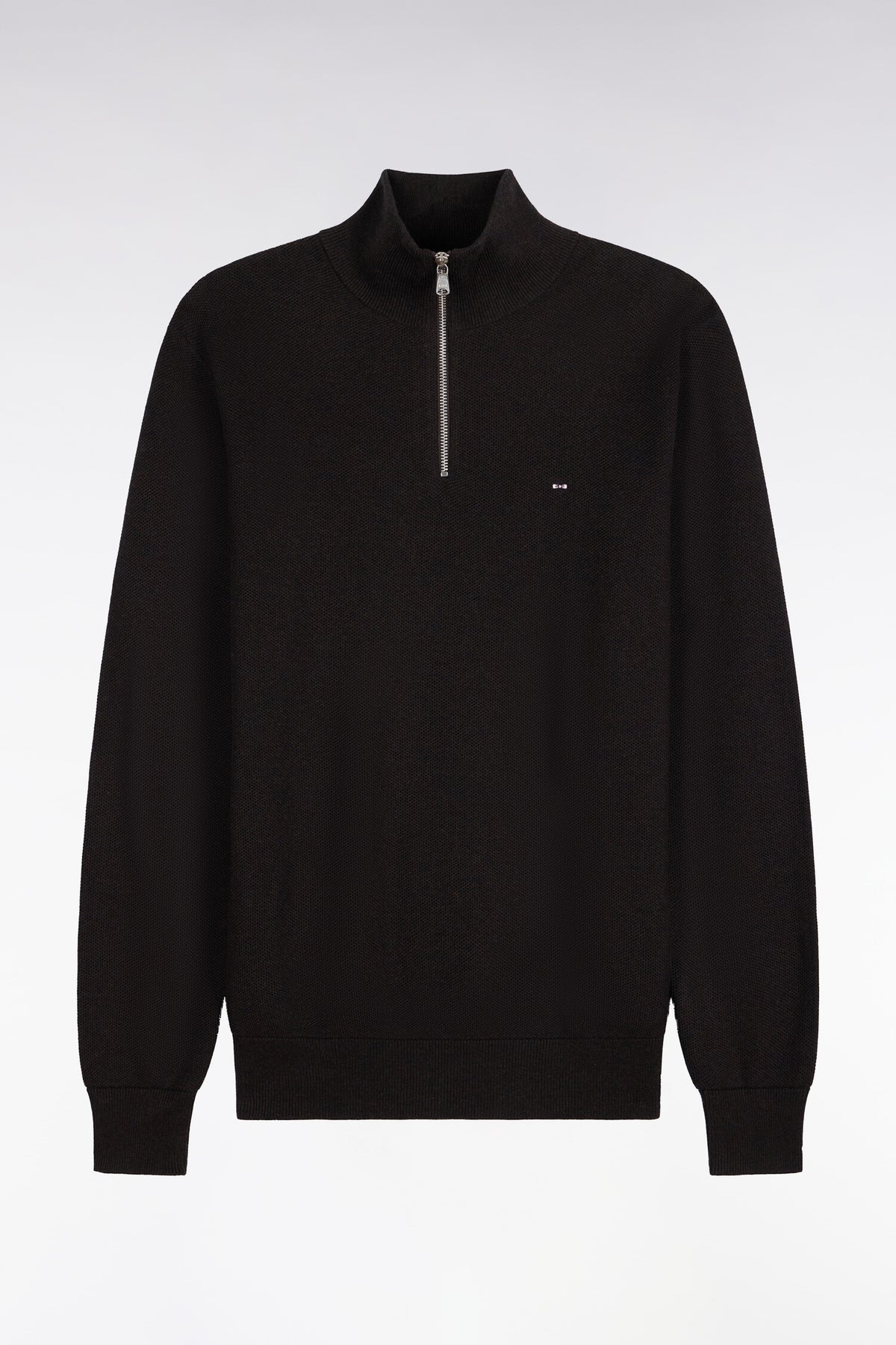 Pull col camionneur en coton marron coupe droite