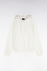 Unisex loose-fit ecru interlock hooded sweatshirt