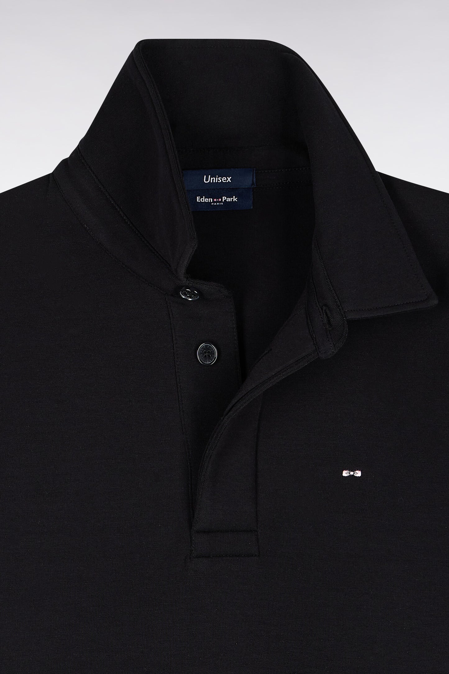 Sweatshirt unisexe à col maillot en interlock de coton noir