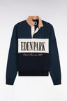 Gray straight cut polo collar zipped sweatshirt