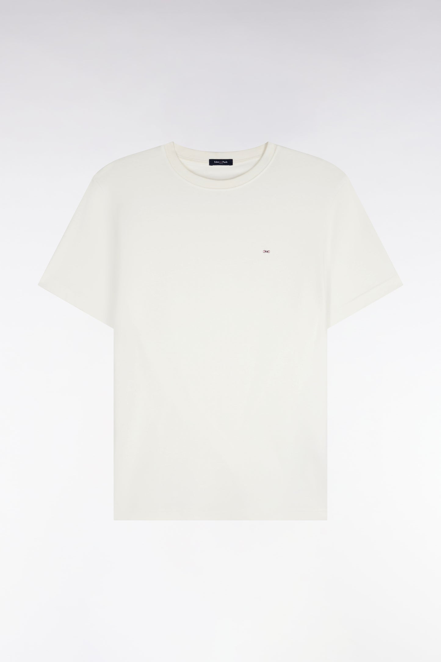 T-shirt manches courtes en coton écru coupe droite