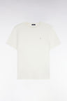 Short-sleeved straight-cut ecru cotton T-shirt