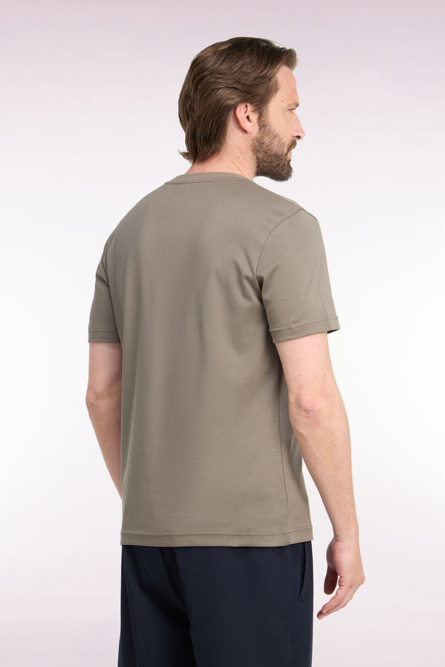 T-shirt manches courtes en coton beige coupe droite